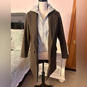 Love Tree Brown Trench Coat with Gray Inner Layer